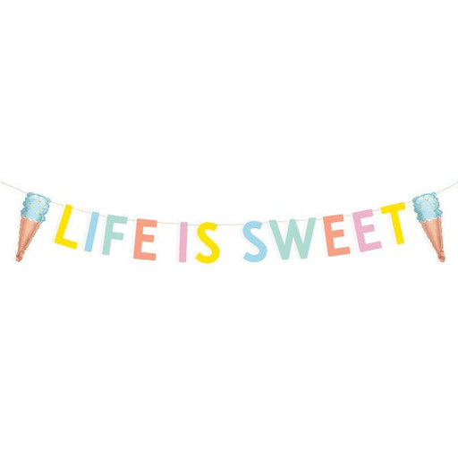 Unique Party Banners Pastel Ice Cream "Life is Sweet" Banner