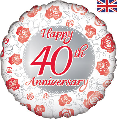 18'' Foil Happy 40th Anniversary