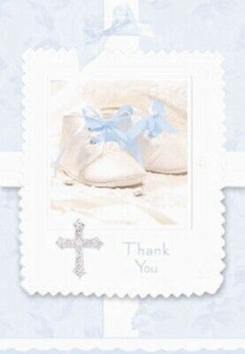 Blue Shoes Christening Thank You 8pk