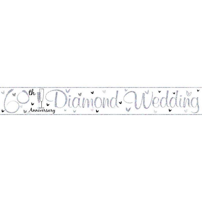 Diamond Wedding Anniversary Foil Banner