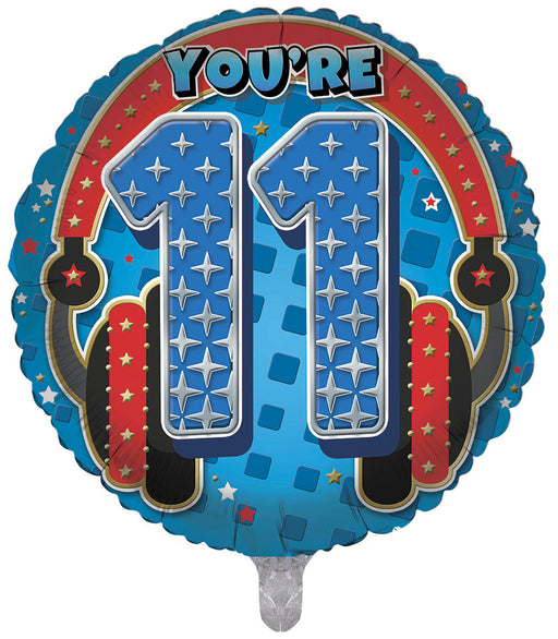 Blue / Headphones 11Th Birthday 18 Inch Foil Balloon