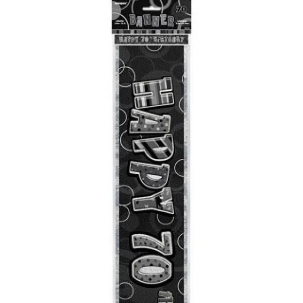 Glitz Black 70th Prismatic Banner 12Ft