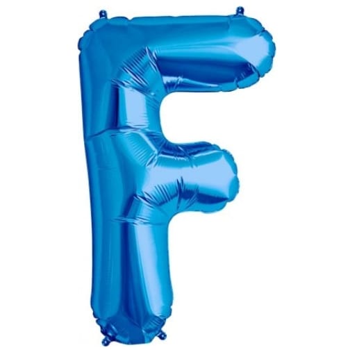 16'' Foil Letter F - Blue Packaged Air Fill (Anagram)