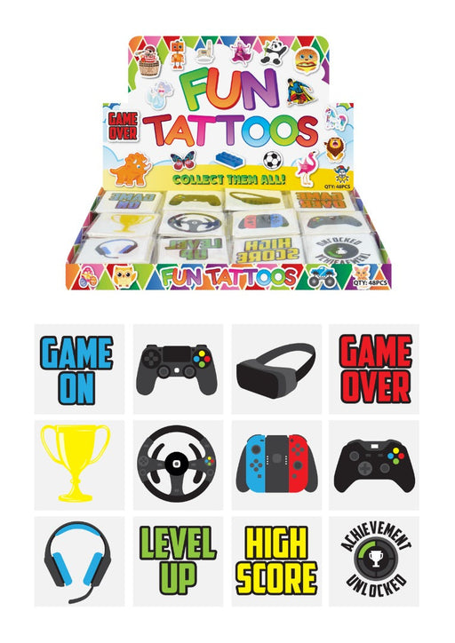 96Pc Gaming Tattoos Sheets