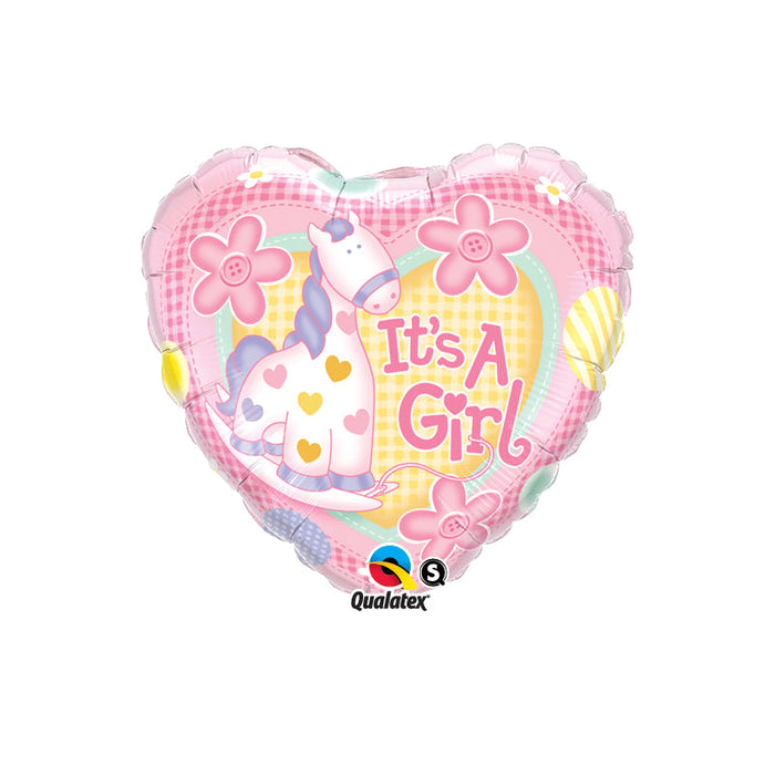 18''Heart It'S A Girl Soft Pony