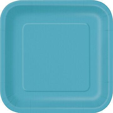 Teal Square Paper Party Side Plates 16pk