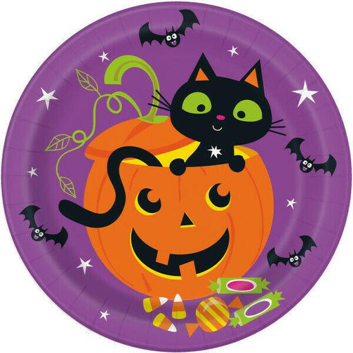 Halloween Cat & Pumpkin 9'' Plates