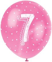 12'' Pearlised Latex Assorted Number 7 Birthday Balloons