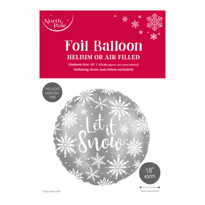 18" Let Is Snow Foil Balloon