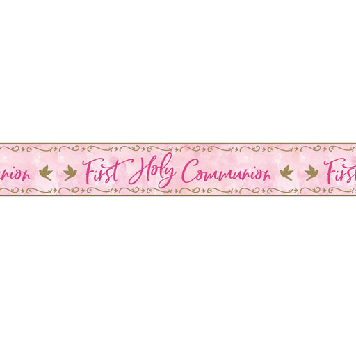 First Holy Communion Pink Foil Banner 2.7m