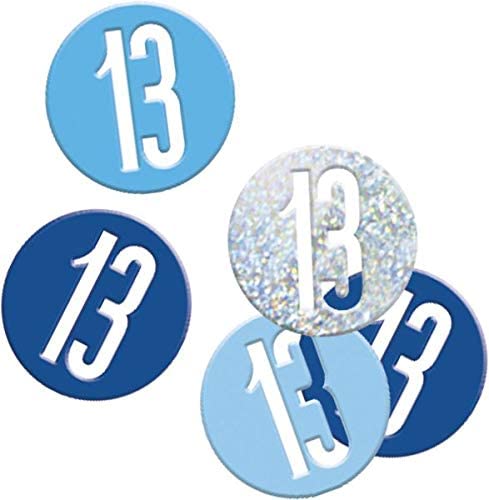 Blue Glitz 13 Birthday Confetti 14G