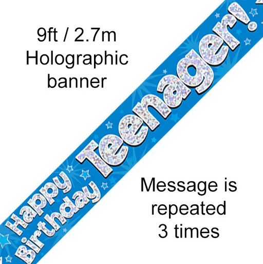 Teenager Blue Foil Banner