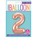 Rose Gold Number 2 Shaped Foil Balloon 34''