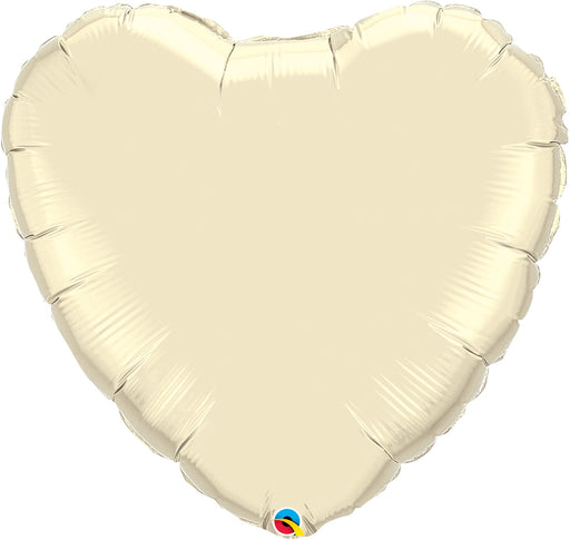 18 Inch Heart Pearl Ivory Plain Foil (Flat)