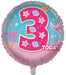 Mermaid / Pink 3rd Birthday 18 Inch Foil Balloon