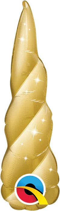 Golden Unicorn Horn 14″ Balloon (requires heat-sealing) Flat
