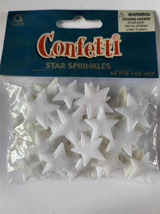White Star Confetti Sprinkles 60pc