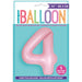 Matte Lovely Pink Number 4 Shaped Foil Balloon 34''