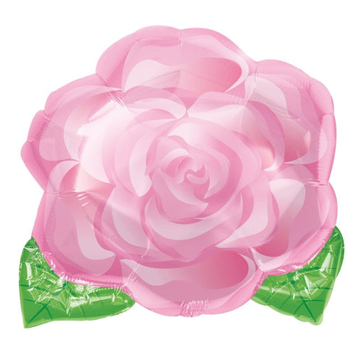 18'' Foil Shape Pink Blooming Rose
