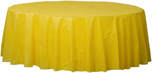 Yellow Round Plastic Tablecover 213 Dia