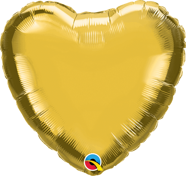 9 Inch Gold Heart Foil (Flat)