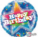 Happy Birthday Dazzling Star Blue Holographic Balloon 18'' 