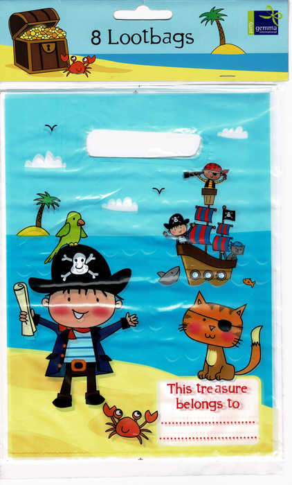 Pirate Party Loot Bags 8pk