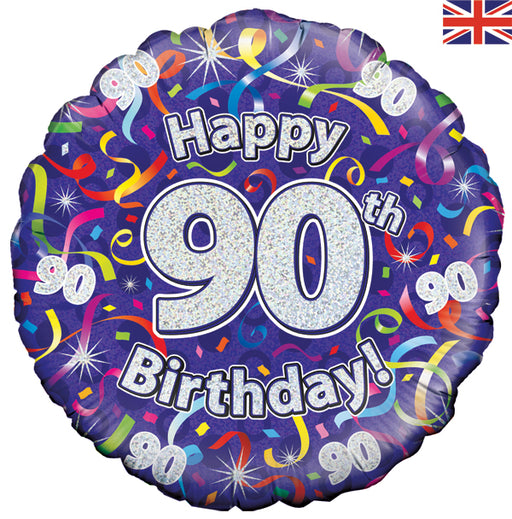18'' Foil Happy 90th Birthday Streamers