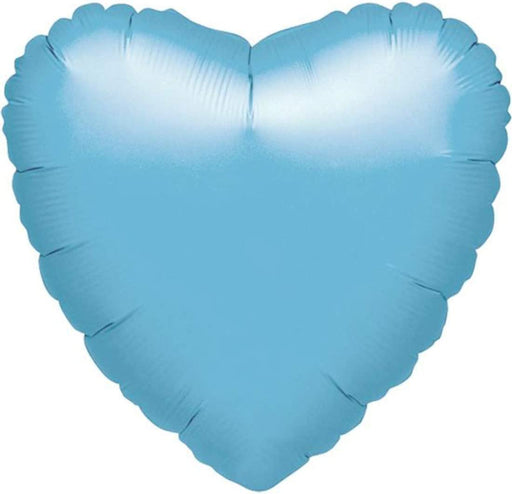 18 Inch Heart Iridescent Pearl Light Blue (Flat)