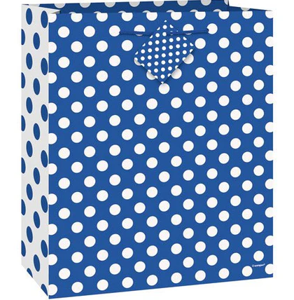 Royal Blue Polka Dot Gift Bag