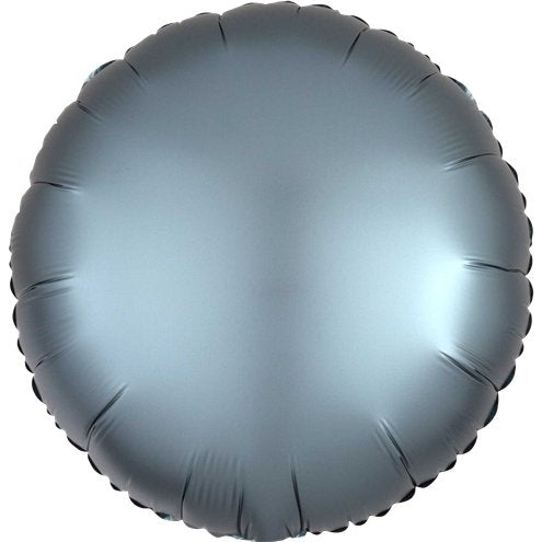 18 Inch Round Satin Steel Blue Plain Foil (Flat)