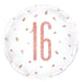 Birthday Rose Gold Glitz Number 16 Round Foil Balloon 18''