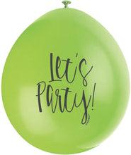 Latex Assorted Let'S Party Balloons, Pack Of 10