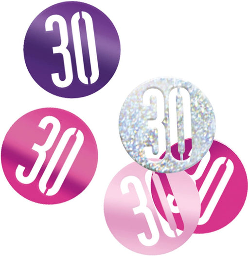 Glitz Pink 30 Birthday Confetti 14G