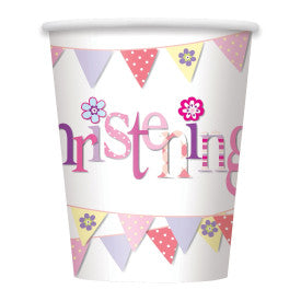 Pink Christening Cups 9oz (8pk)