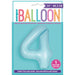 Matte Powder Blue Number 4 Shaped Foil Balloon 34''