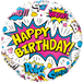 Superhero Slogan Happy Birthday Foil Balloon