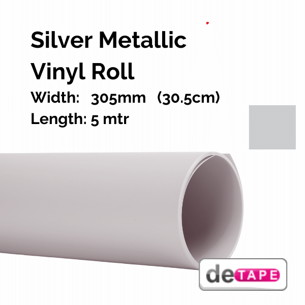Silver Metallic Vinyl 305mm x 5mtr