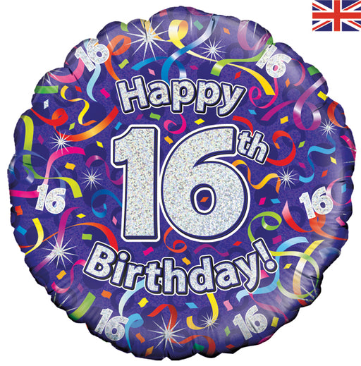 18'' Foil Happy 16th Birthday Streamers