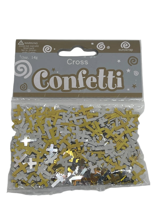 Silver/Gold Cross Confetti 14g