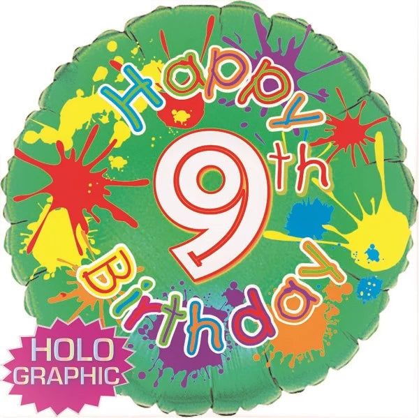 Happy 9th Birthday Foil Balloon