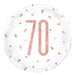 Birthday Rose Gold Glitz Number 70 Round Foil Balloon 18''
