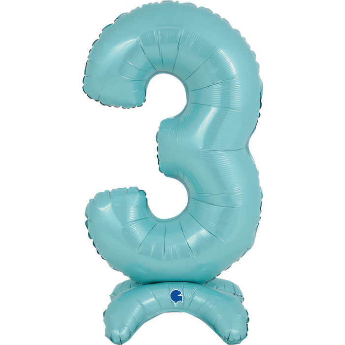 Pastel Blue Stand Up Balloon Number 3 26"