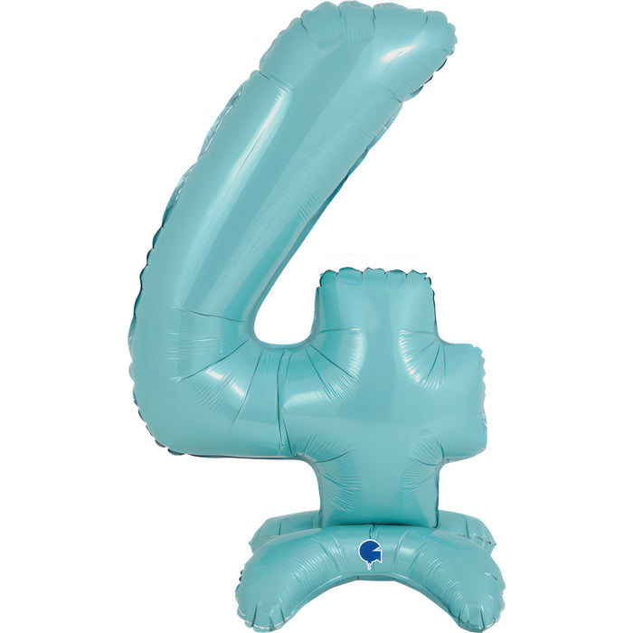 Pastel Blue Stand Up Balloon Number 4 26"