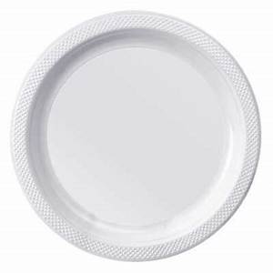 22.3cm White Plastic Plates 10pk