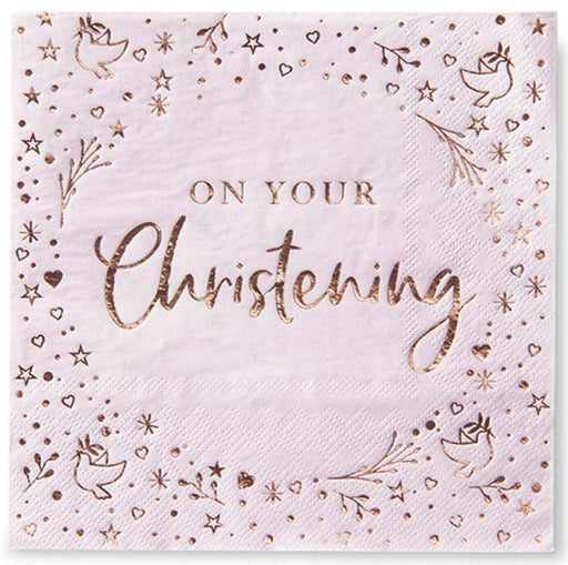 On Your Christening Napkins - Pink