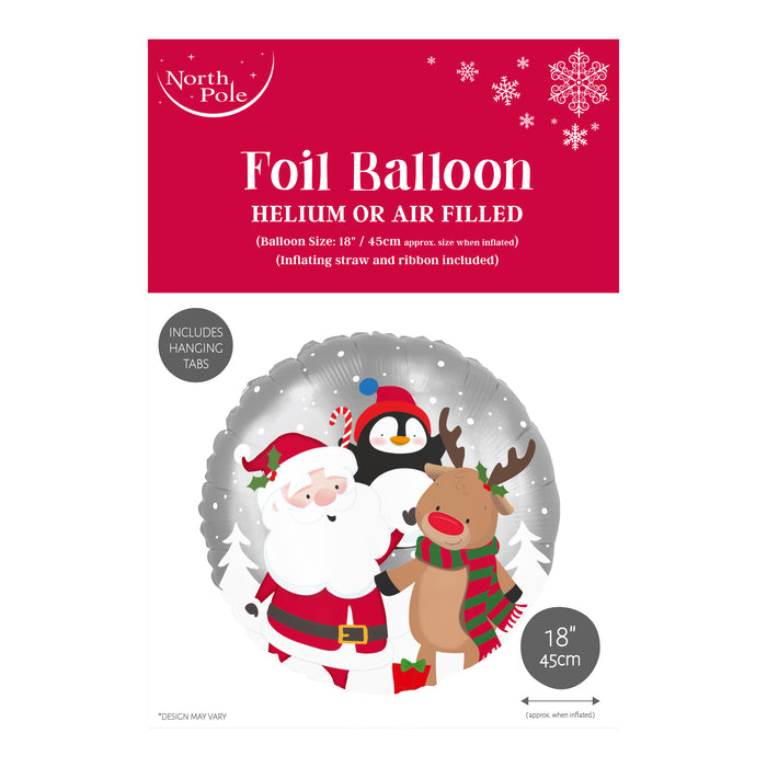 18" Santa & Pals Foil Balloon