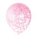 Soft Pink Confetti Heart Latex Balloons