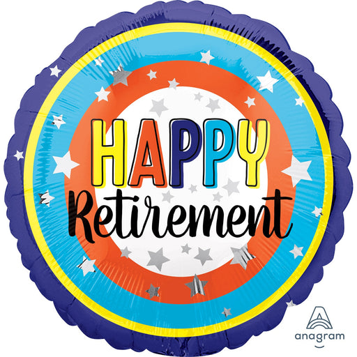 Happy Retirement Circles Standard 18 Inch Foil Balloon