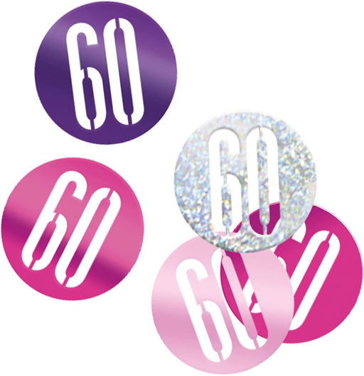 Glitz Pink 60 Birthday Confetti 14G